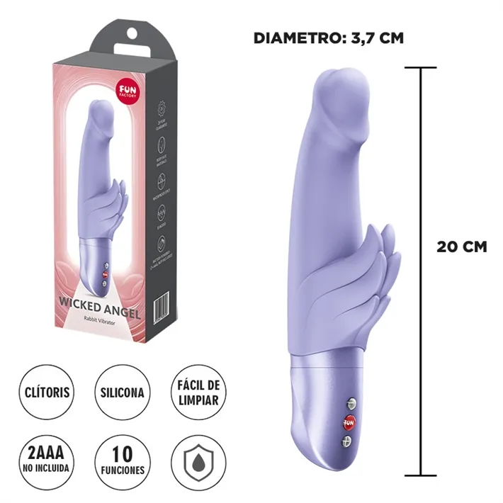 Wicked Angel vibrador doblo funcion clitorial y punto G
