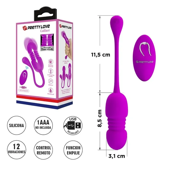 "CALLIERI" Bala vibradora con movimiento y control remoto para regular las vel